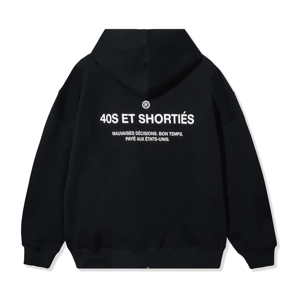 Image of 40s French General Zip Hoodie - Black