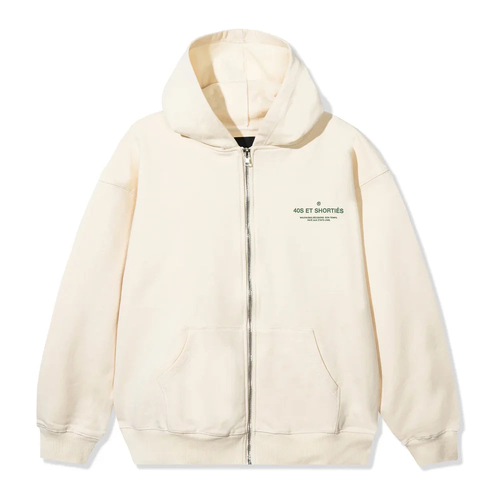 Image of 40s French General Zip Hoodie - Cream