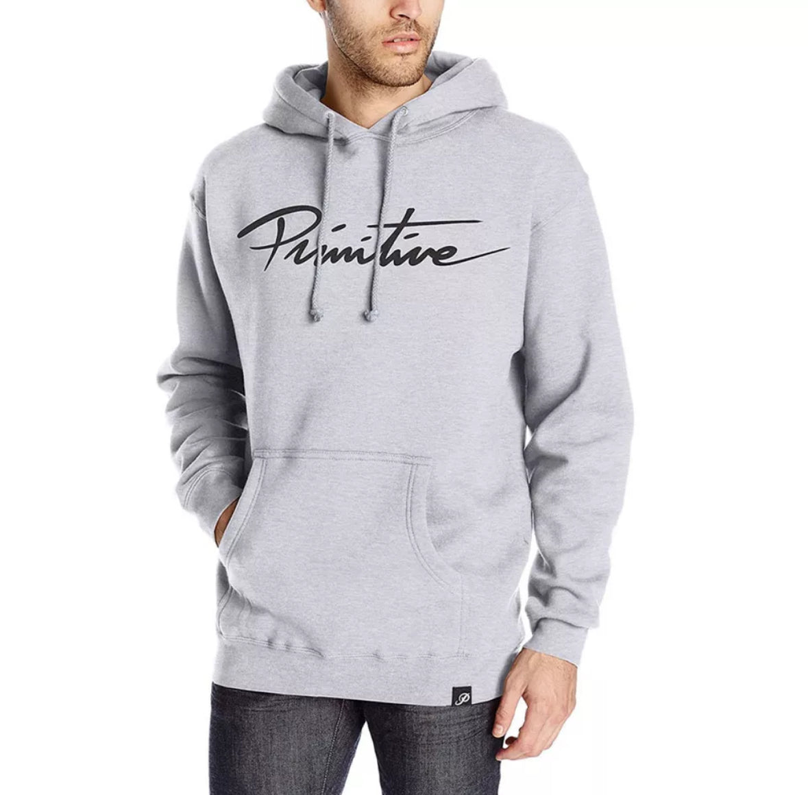 Hoodie Primitive Script (Gris)