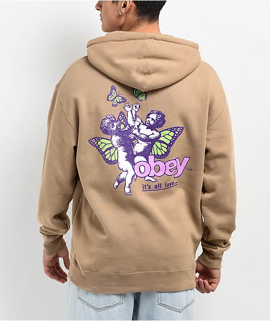 Hoodie Obey Monarch Cherub Sandstone